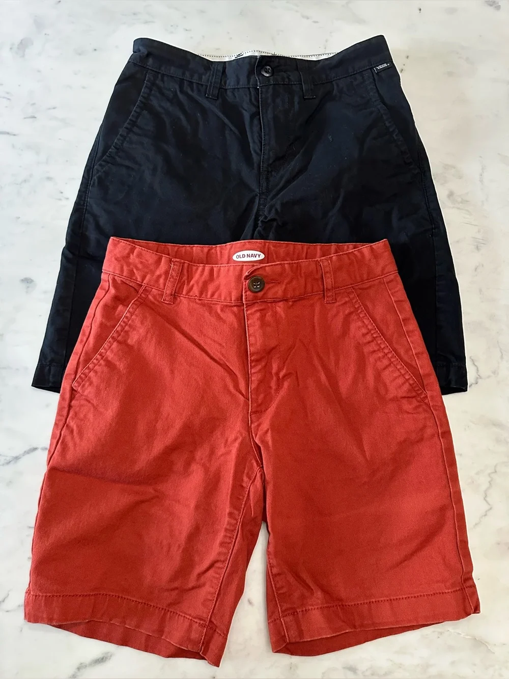Vans and old navy black and burnt orange boys shorts